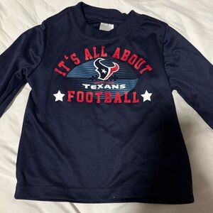 NFL Kids Long-Sleeve Texans Football Tee in Navy, Red & White